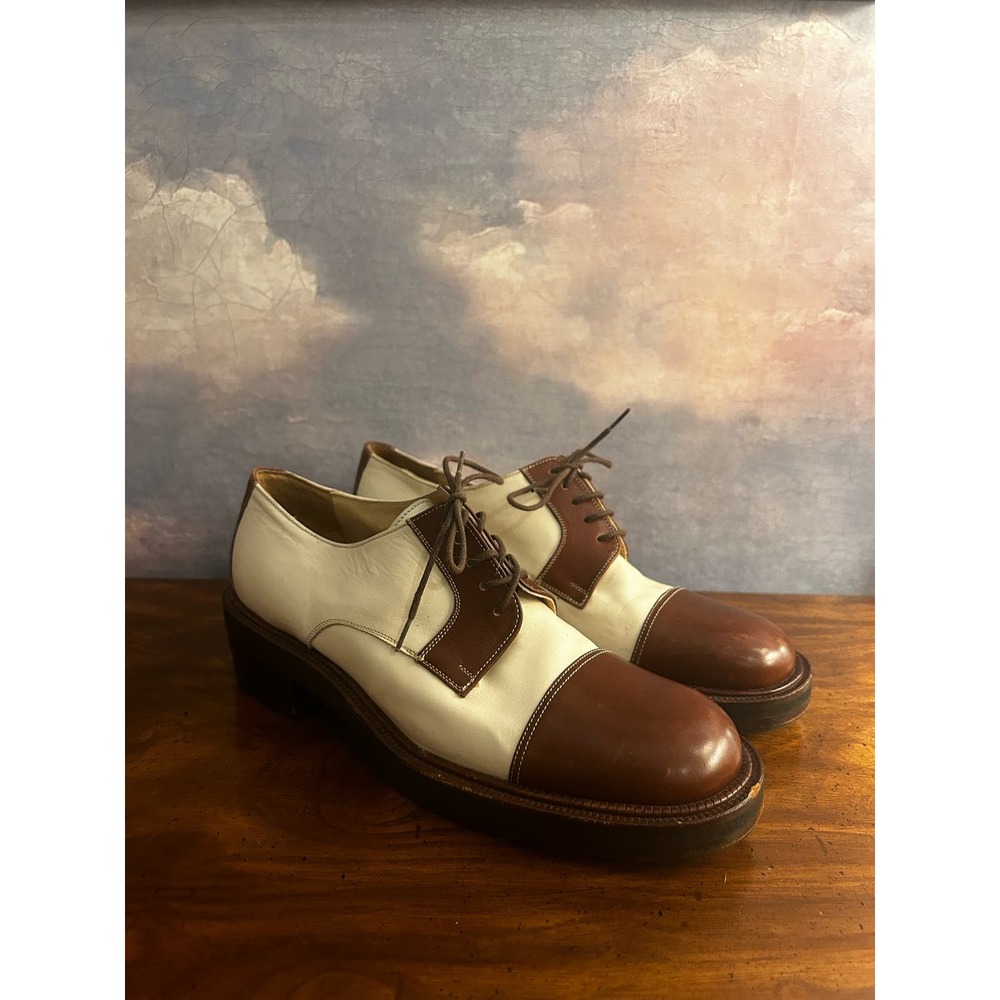 Brown and White Sartore Paris Oxfords